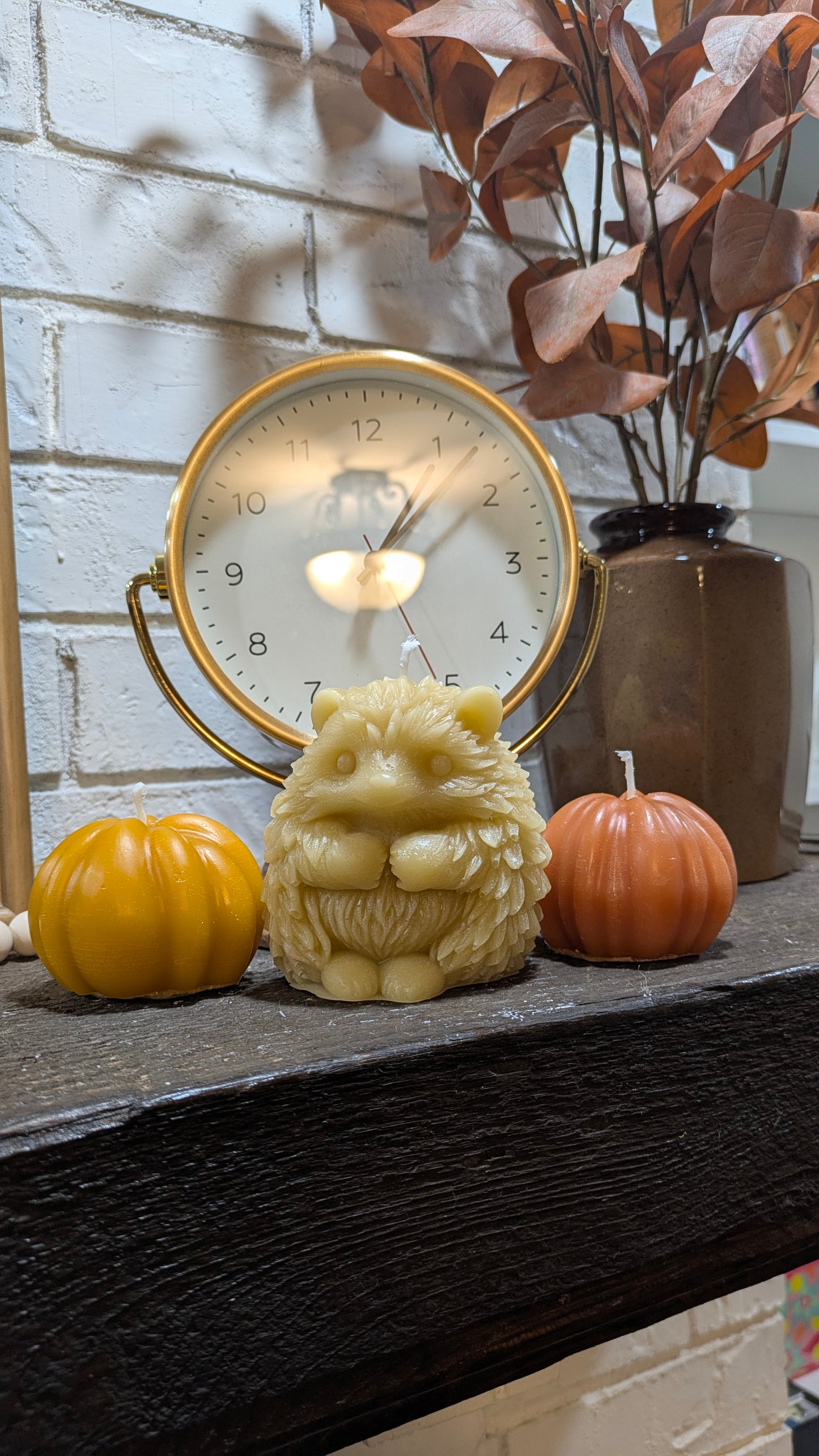 Hedgehog and Pumpkin Candle Bundle
