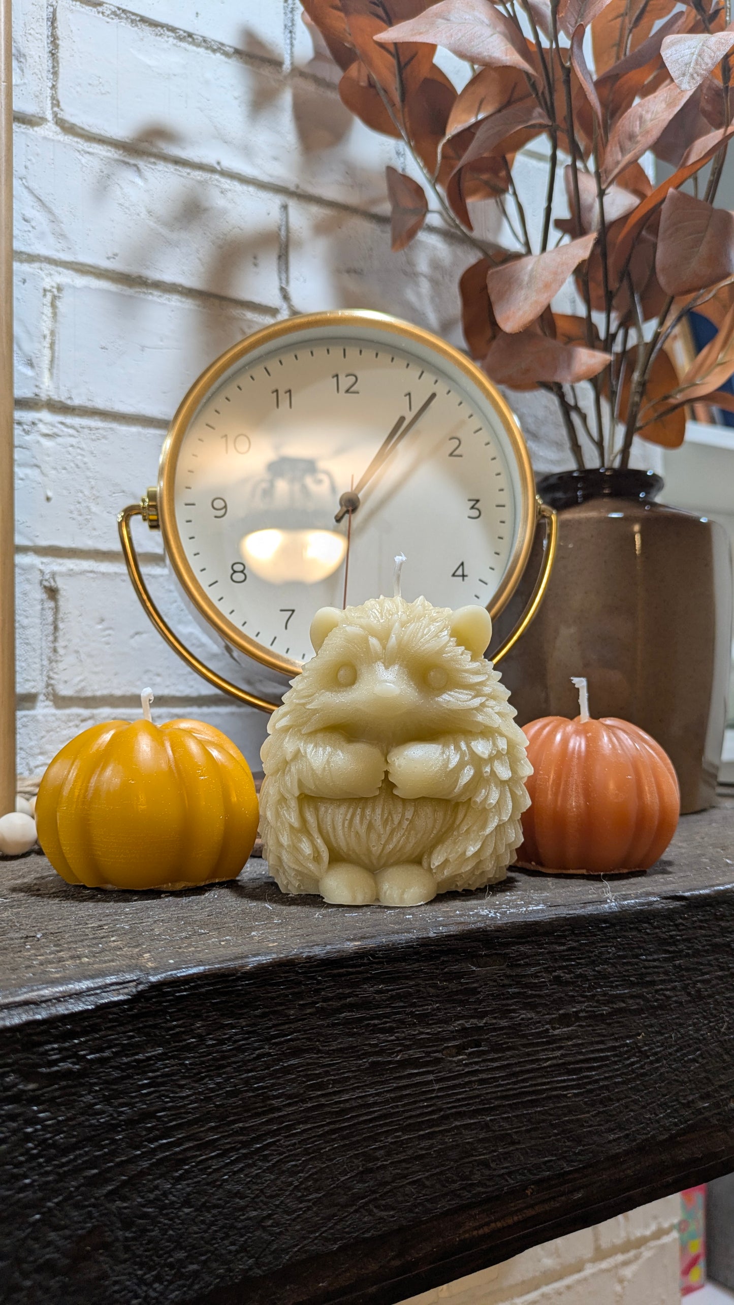 Hedgehog and Pumpkin Candle Bundle